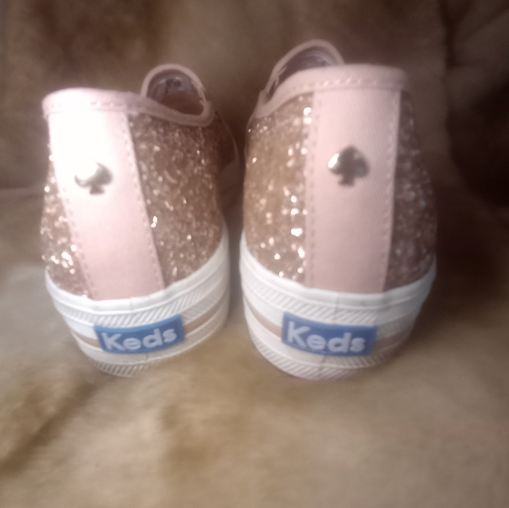 Kate Spade Glitter Keds Pink Slip Ons - Picture 8 of 11
